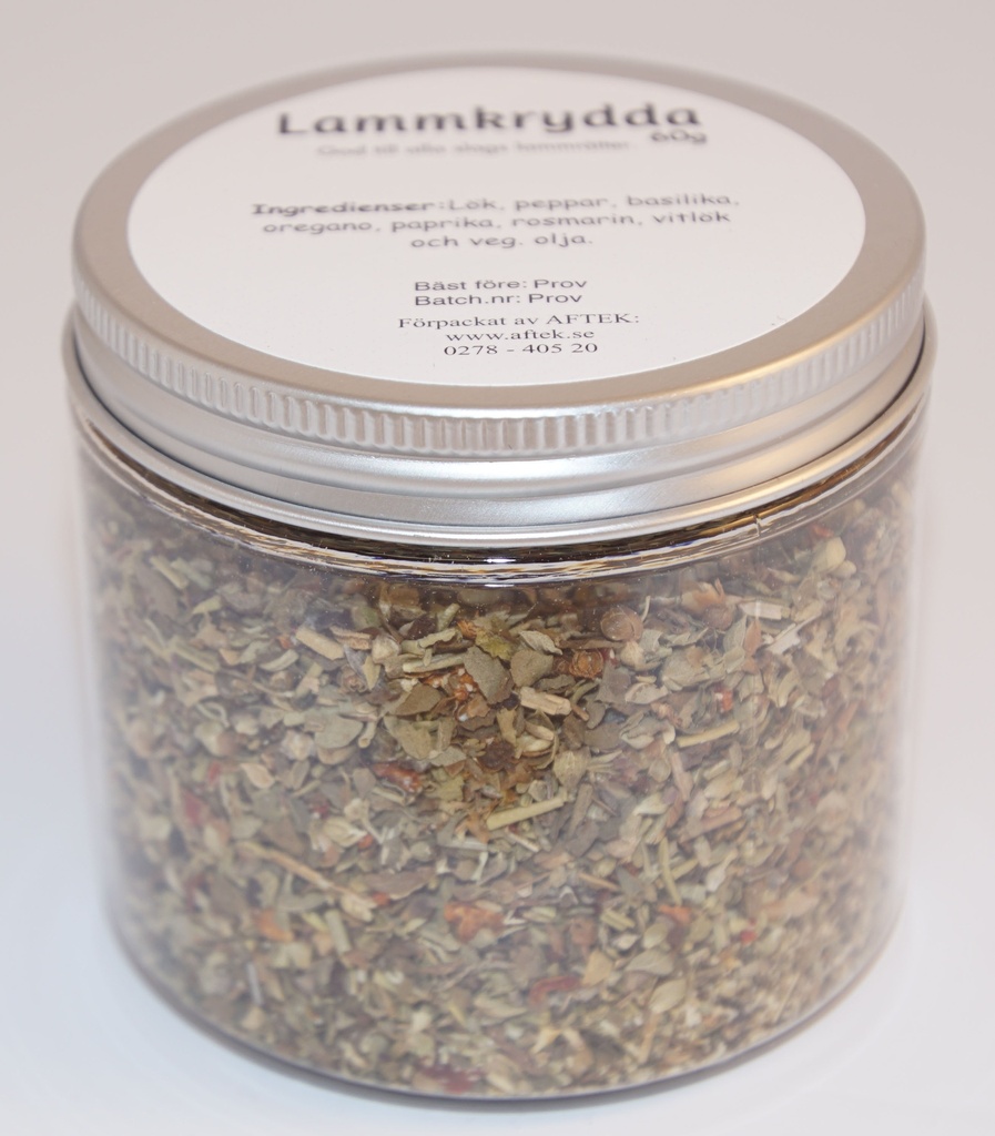 Lamb seasoning pack in PET jar with silver lid 60g