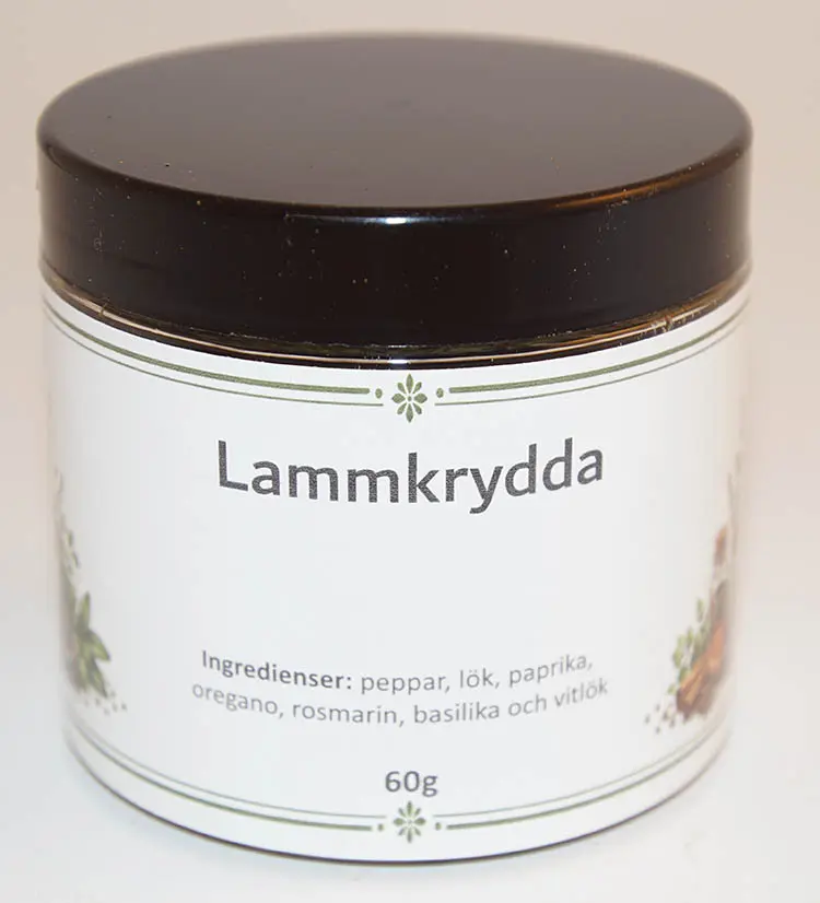 Lamb seasoning pack in PET jar with black lid 60g