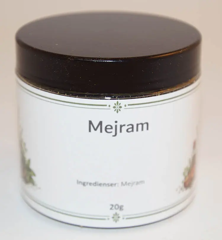 Marjoram pack in PET jar with black lid 20g