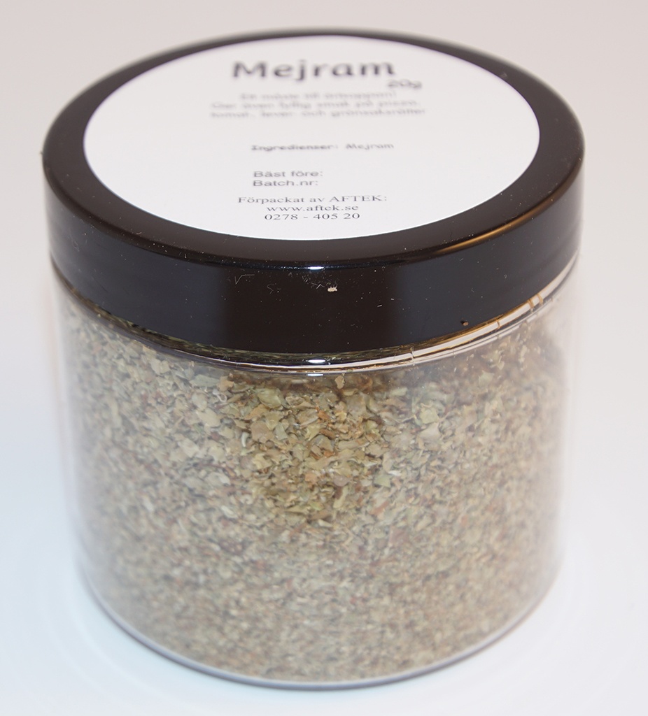 Marjoram pack in PET jar with black lid 20g