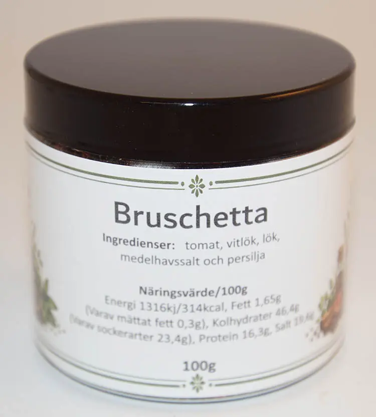 Bruschetta fp i petburk med svartlock 100g