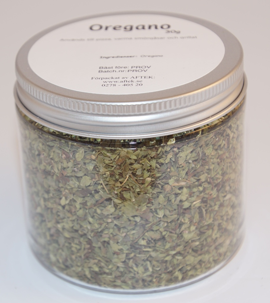 Oregano i PET-burk med silverlock 30g