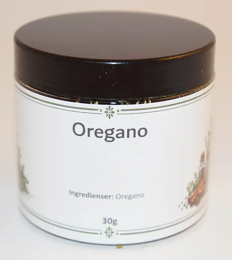 Oregano i PET-burk med svart lock 30g
