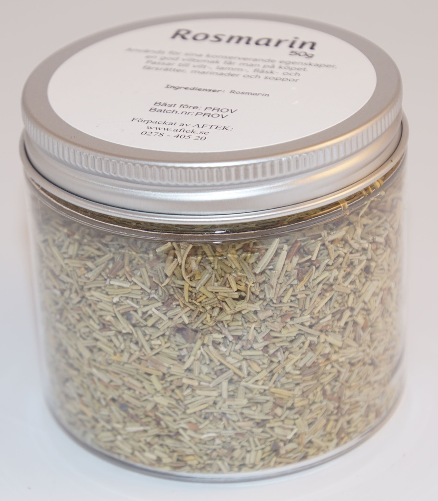 Rosemary pack in PET jar with silver lid 50g