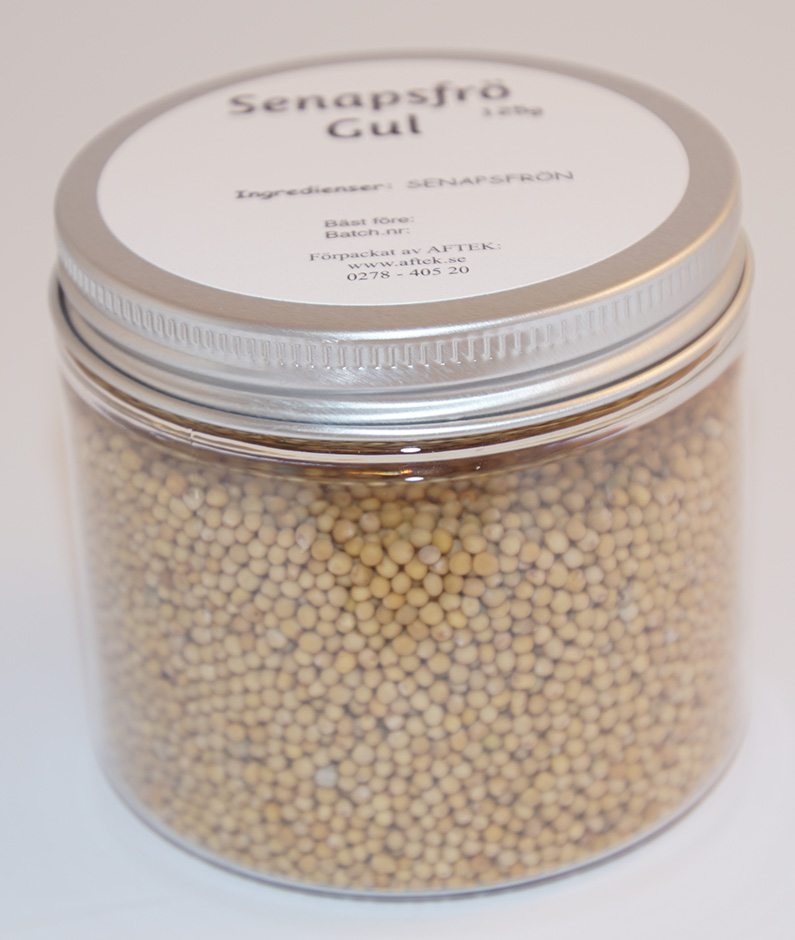 Senapsfrö gula fp i petburk med silverlock 125g