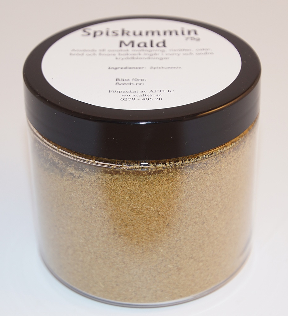 Spiskummin mald fp i petburk med svart lock 75g