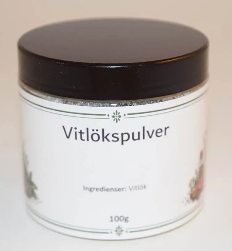 Vitökspulver fp i petburk med svart lock 100g