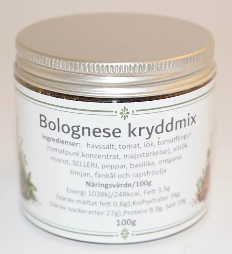 Bolognese kryddmix fp i petburk med silverlock 100g