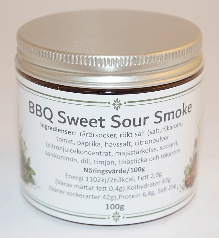 BBQ Sweet Sour Smoke fp i petburk med silverlock 100g
