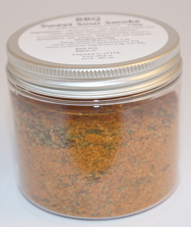 BBQ Sweet Sour Smoke pack in PET jar with silver lid 100g