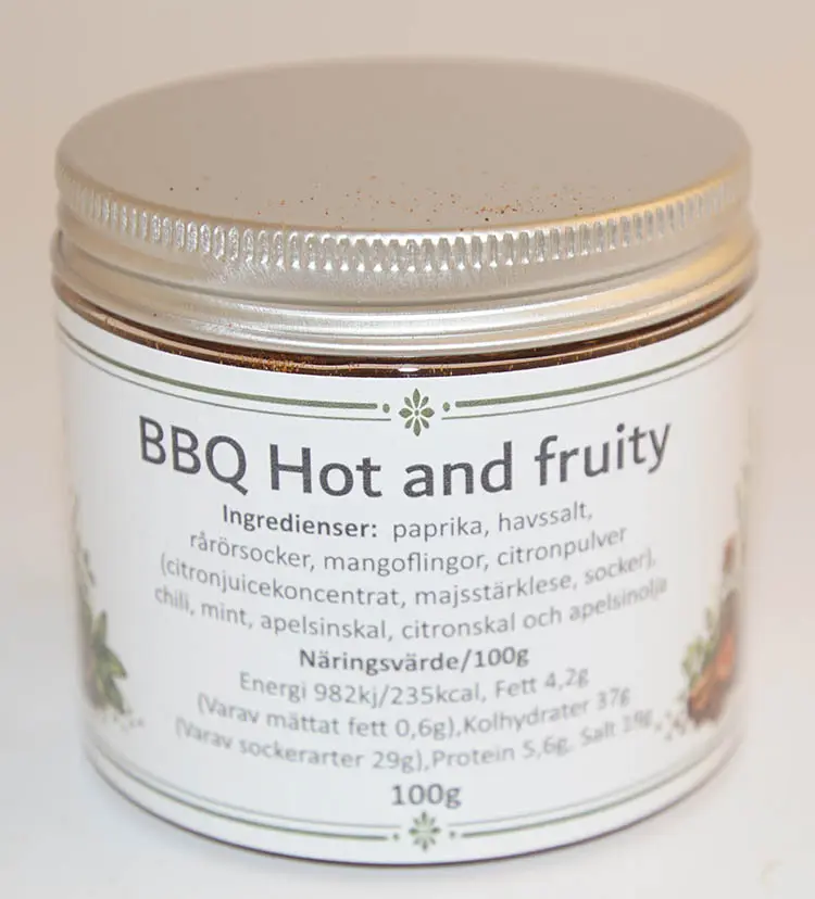 BBQ Hot and fruity fp i petburk med silverlock 100g