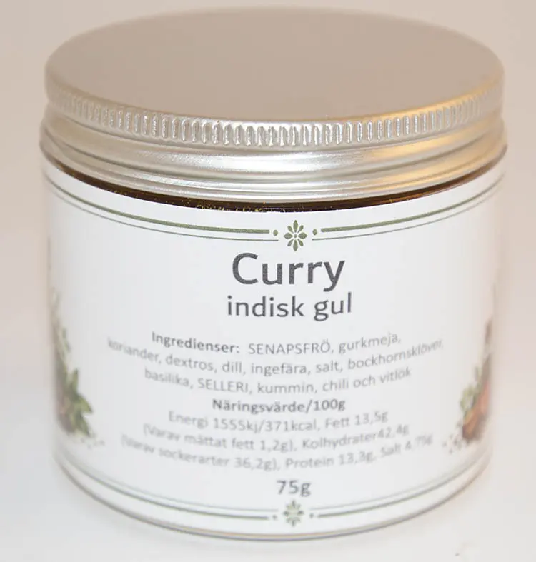 Curry gul fp i petburk med silverlock 75g
