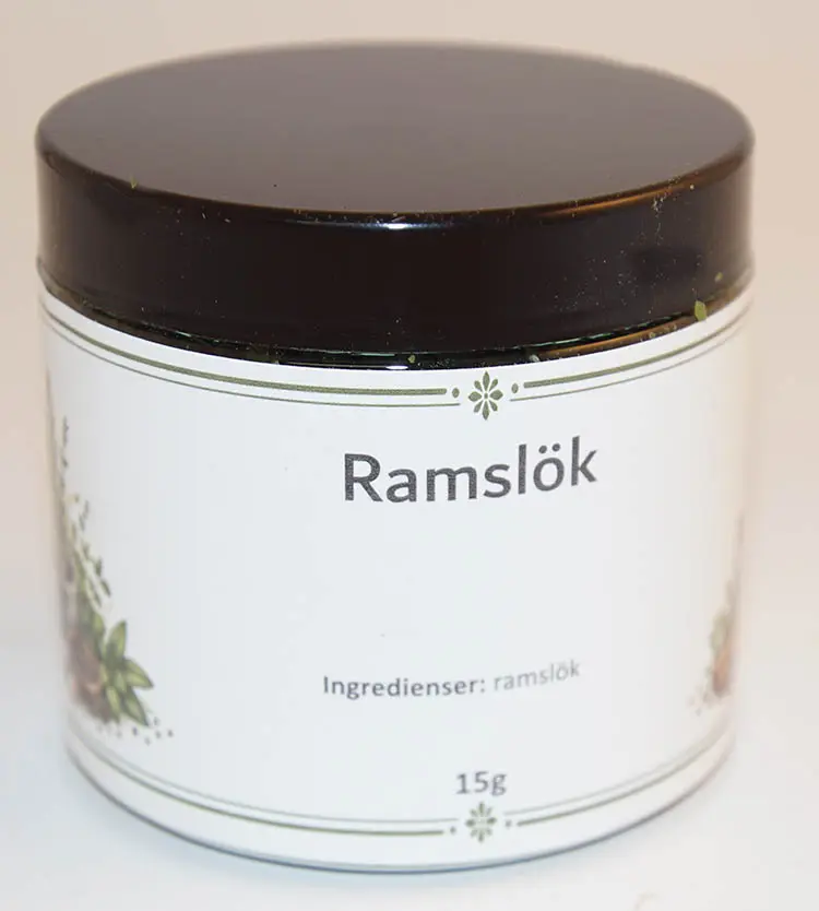 Ramslök fp i petburk med svart lock 15g