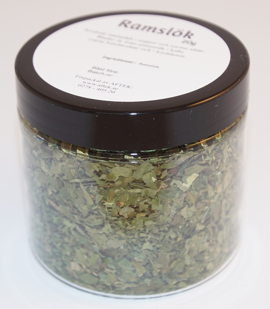 Ramson pack in PET jar with black lid 15g