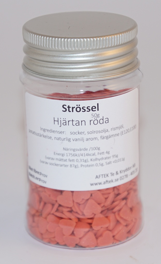 Sprinkles Red hearts pack in PET jar 50g