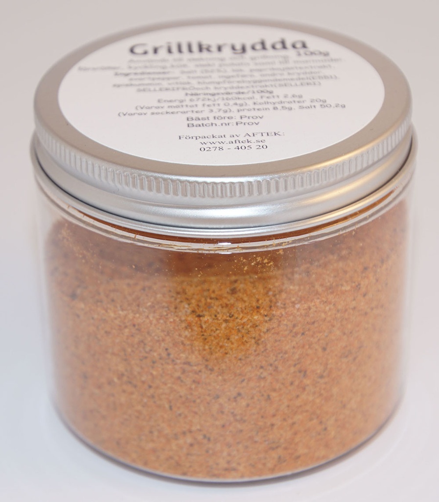 Grill seasoning in PET jar with silver lid 100g
