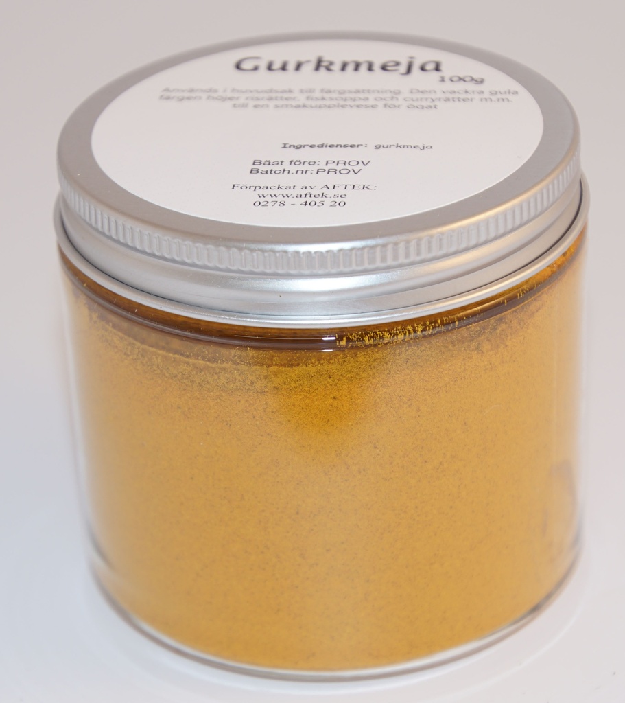 Turmeric pack in PET jar with silver lid 100g