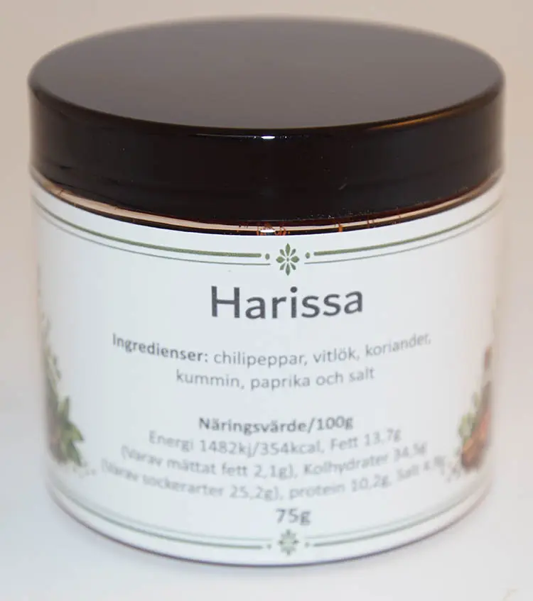 Harissakrydda fp i PET med svart lock 75g