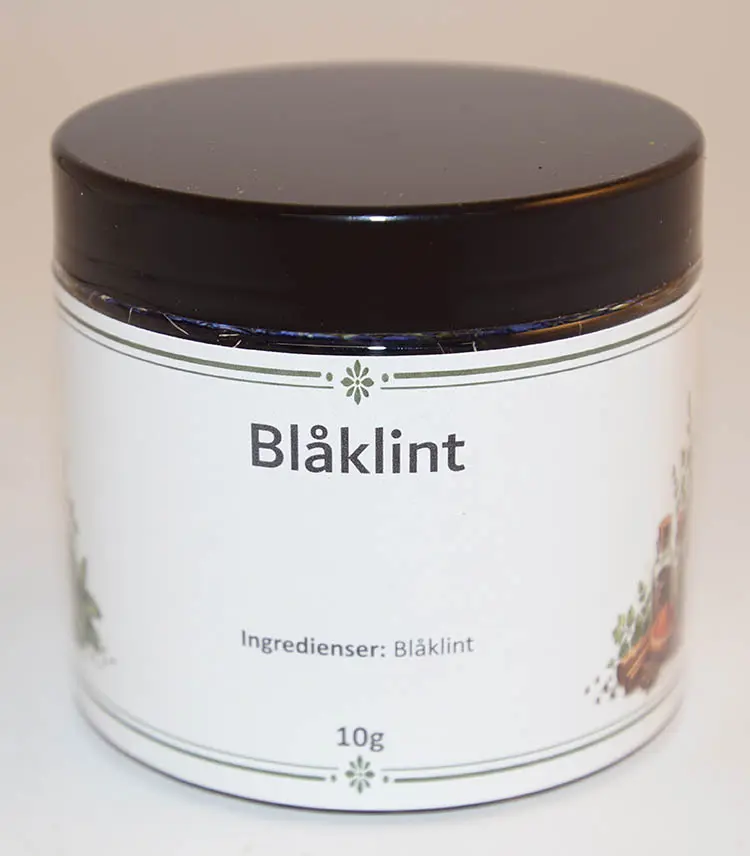 Blåklint i PET-burk med svart lock 10g