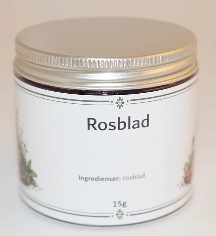 Rosblad i PET-burk med silver lock 15g