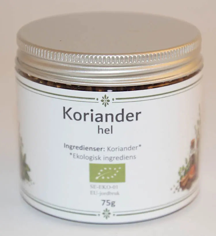 Koriander hel EKO fp i PET-burk 75g