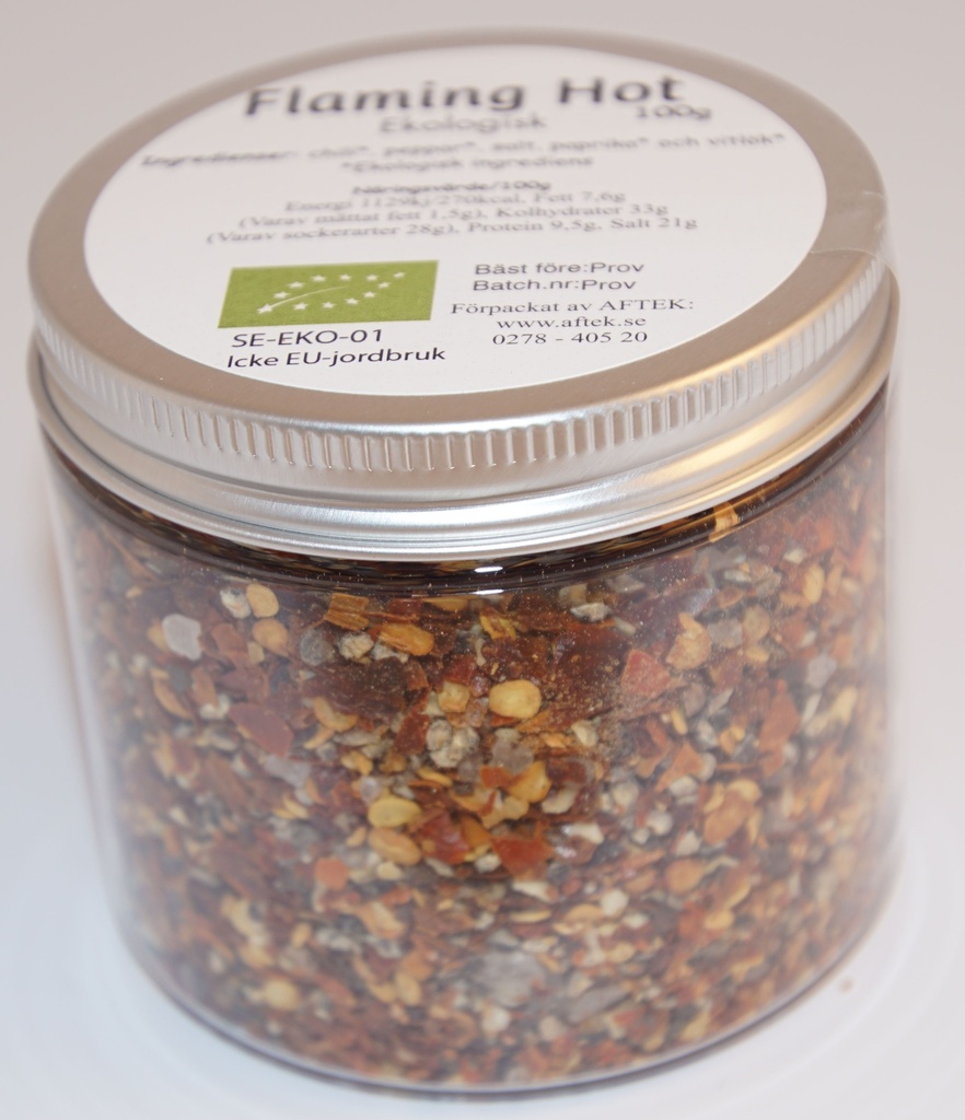 Flaming hot EKO fp i PET-burk 100g