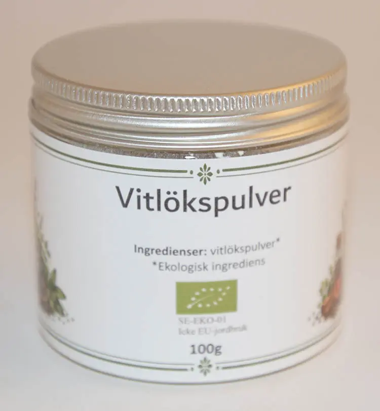 Vitlökspulver EKO fp i PET-burk 100g
