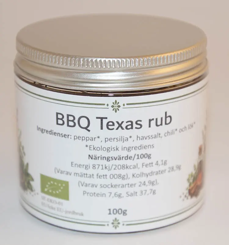BBQ Txas Rub EKO fp i PET-burk 100g