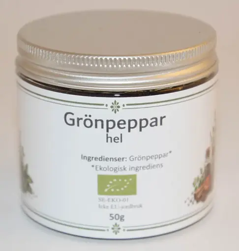 [SE74B] Grönpeppar hel EKO fp i PET-burk 50g