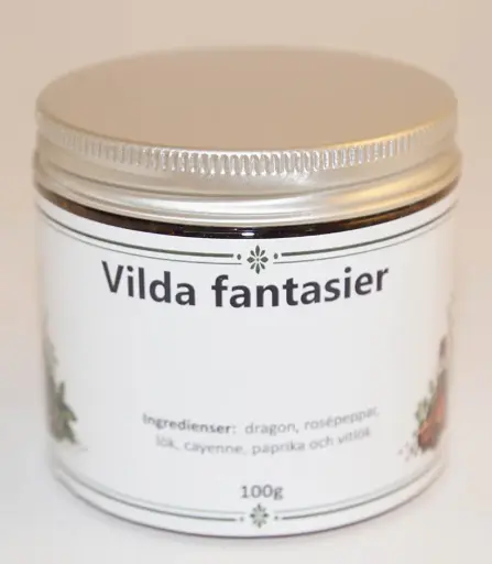 [S299B] Vilda fantasier pack in PET jar with silver lid 100g