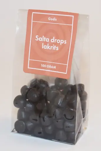 [P9508] Salty drops liquorice Finnish in stand-up pouch 100g