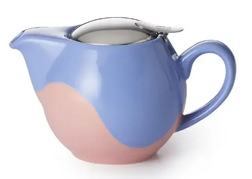 [1562] Teapot 0.5lit blue/pink with infuser strainer