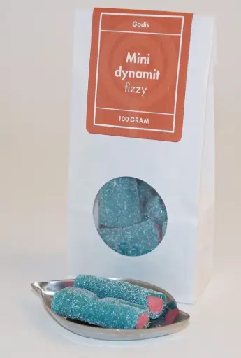 [L9708] Minidynamit Sur Fizzy vit påse med fönster 100g