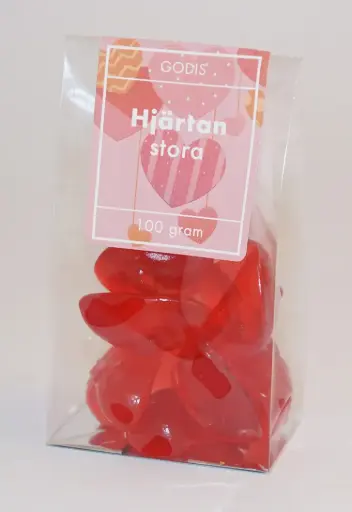 [P9710B] Stora hjärtan fp i ståpåse 100g