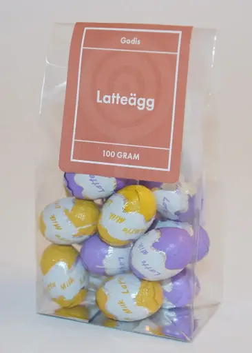 [P9825] Latteägg 7g fp i ståpåse 100g