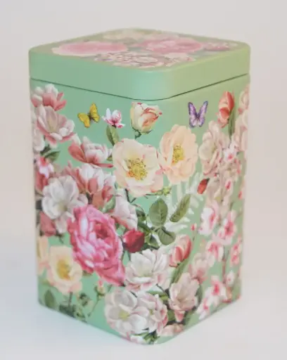 [3731] Flower Tin Flora 100g 72x72x100mm