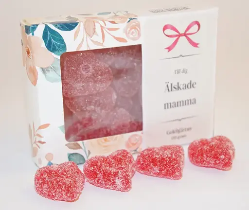 [J9075F] Beloved mother Jelly hearts 150g in box A