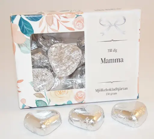 [J9762G] Mom Chocolate hearts silver in box A