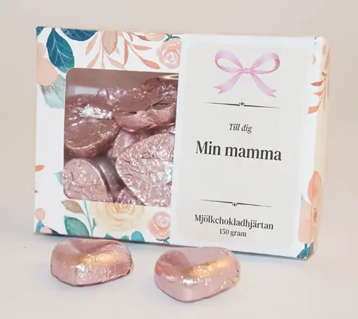 [J9763F] To My Mom ​​milk chocolate hearts in a box with pink foil 150g