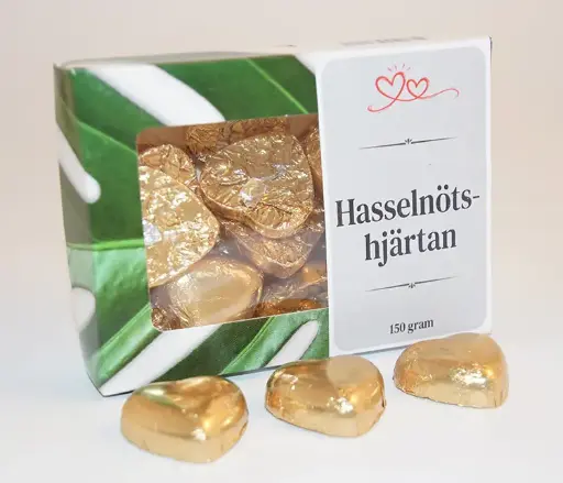 [J9079L] Hazelnut hearts GOLD 150g in box D