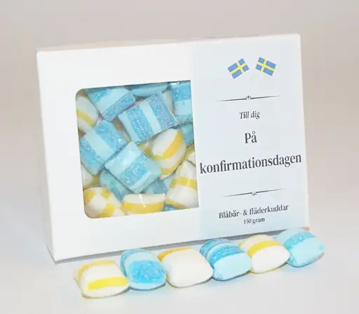 [J9765F] Konfirmation Svensk kuddmix 150g i ask C