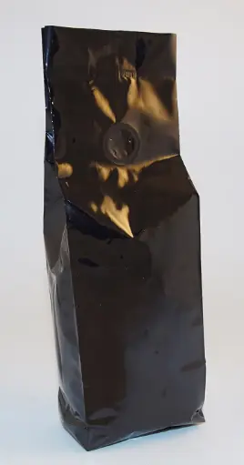 [922] 250g coffee bag with valve black glossy 50x80x280mm
