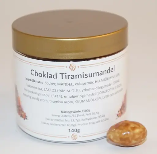 [SB9041] Choklad Tiramisumandel i PET-burk 140g