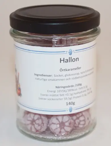 [G9149] Raspberry Special herb caramel in glass jar 140g