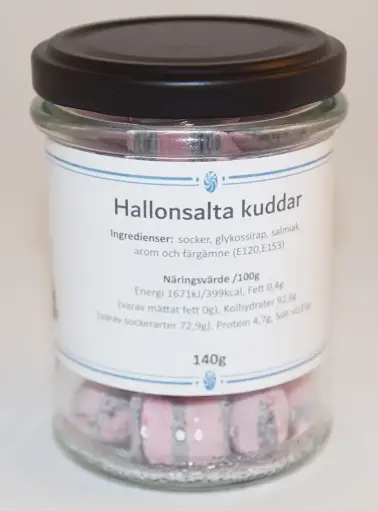 [G9489] Raspberry salted pillows in glass jar 140g