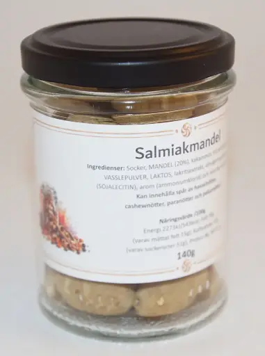 [G9063] Salmiakmandel i glasburk 140g