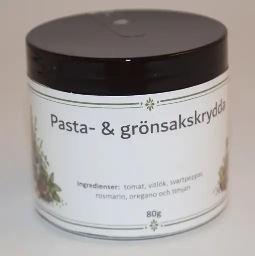 [S190D] Pasta and vegetable seasoning in a pet jar with a black lid 100g