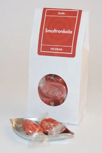 [L9607] Wild strawberry caramel kolafabriken white bag with window 100g