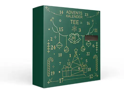 [T610] Tekalender 24 teer grön kartong 370x92x410mm
