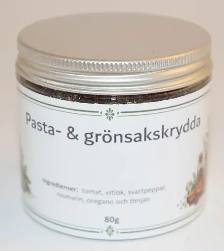 [S190B] Pasta o grönsakskrydda i petburk med silver lock 80g
